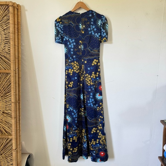 Vintage 1960s Floral Maxi Dress Bolero Hippie Daisy Flower Child Retro Mod Small - Picture 11 of 11